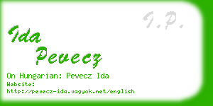 ida pevecz business card